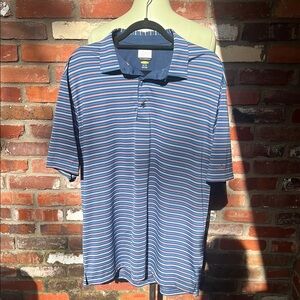 Greg Norman Striped Blue Golf Polo Size XL